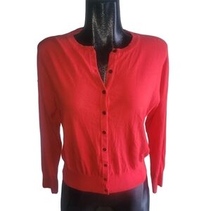 Tristan Red Button Up Classic Preppy Sweater Size SP